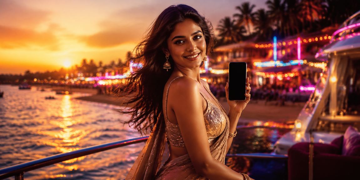Live casino player enjoying games at a beach resort in Goa