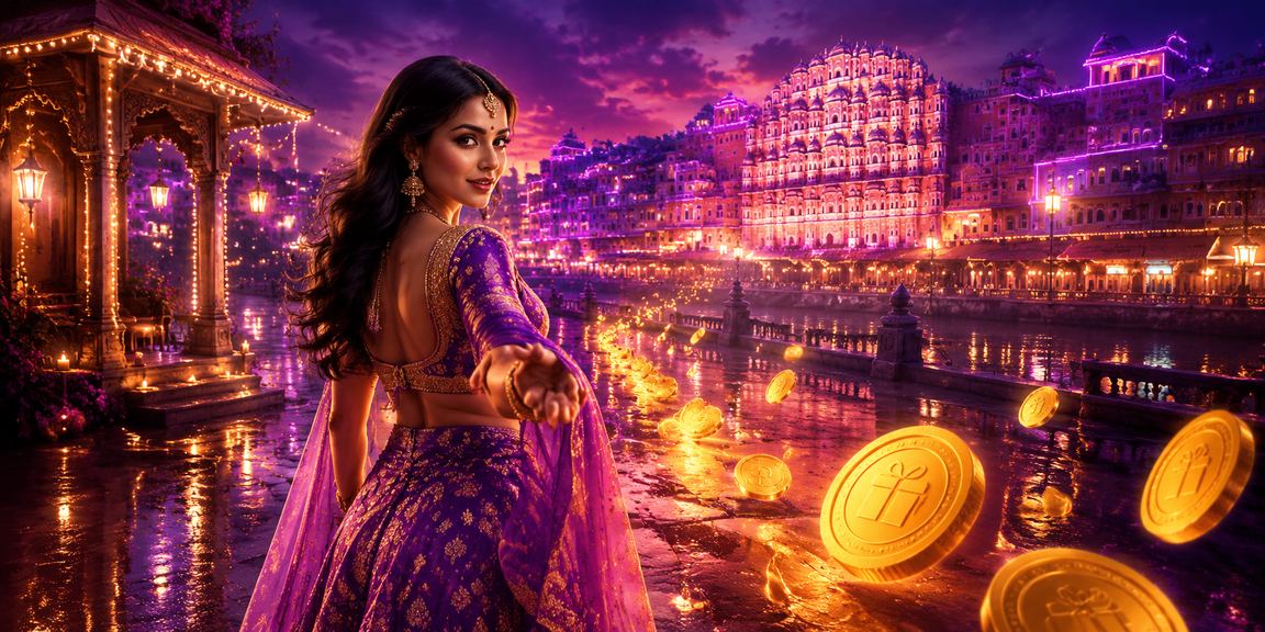 Neon casino environment resembling India’s vibrant nightlife